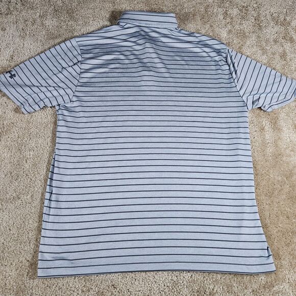 Under Armour The Playoff Polo Men’s Size Large Gray Striped Golf - Picture 5 of 7